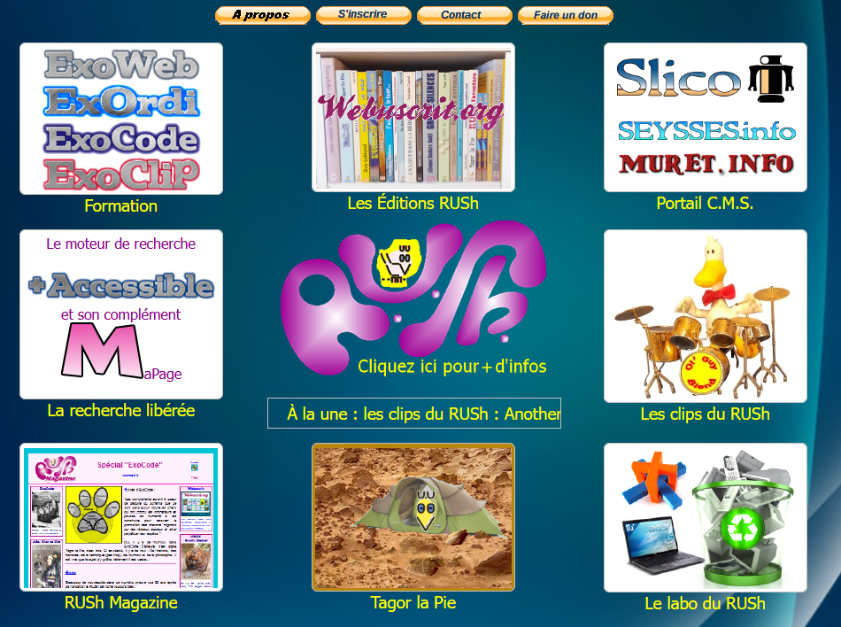 Page d'accueil du RUSh